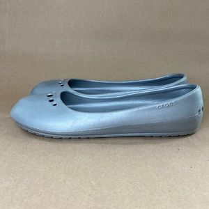 Crocs Prima Silver Ballet Flats, Women’s size 9